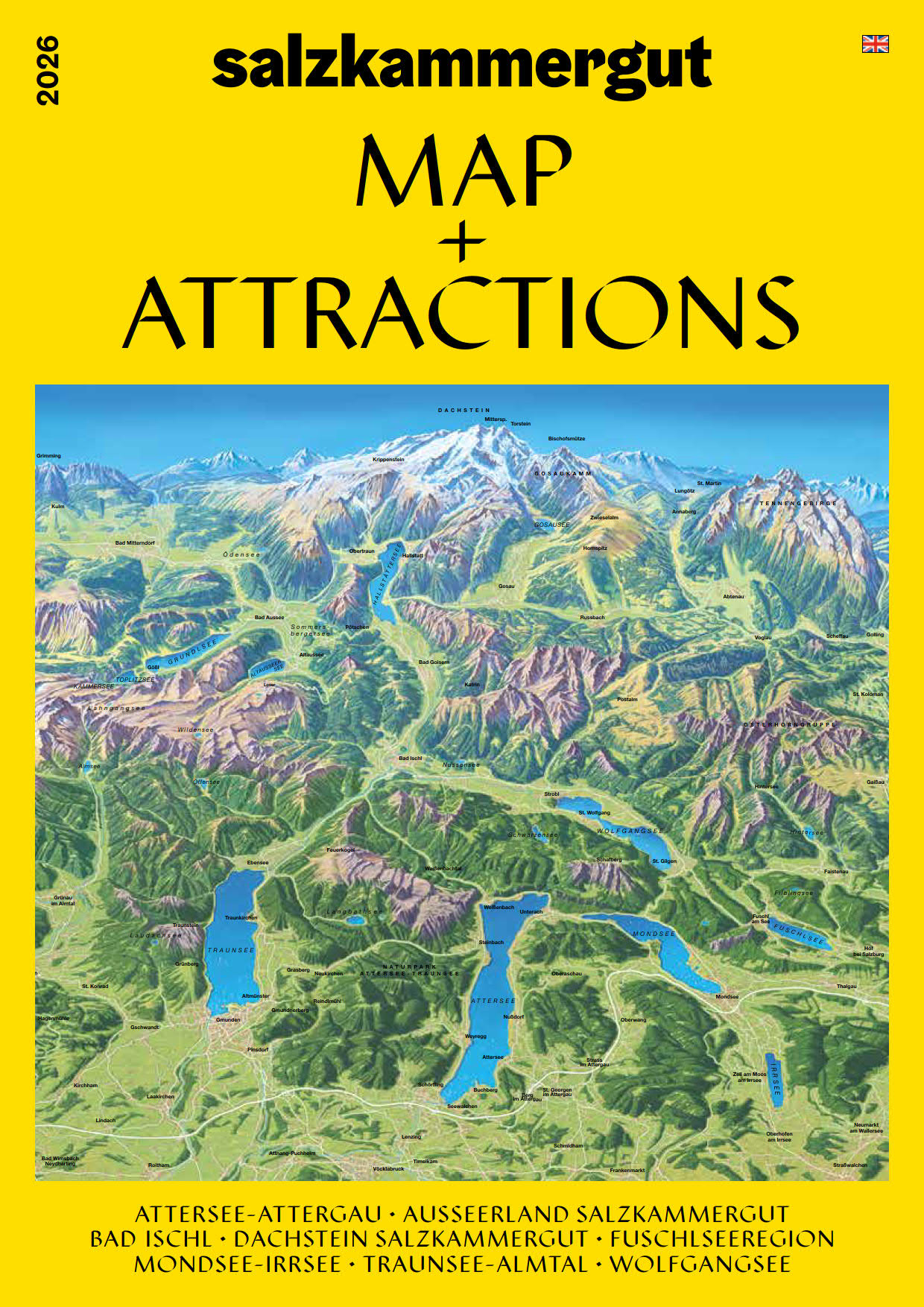 The first page of the brochure Map and attractions of the Salzkammergut